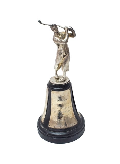 Appraisal: A golfing trophy London by Garrard Co Ltd modelled as