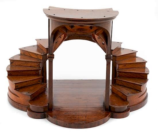 Appraisal: An English Mahogany Staircase Model Height x width x depth