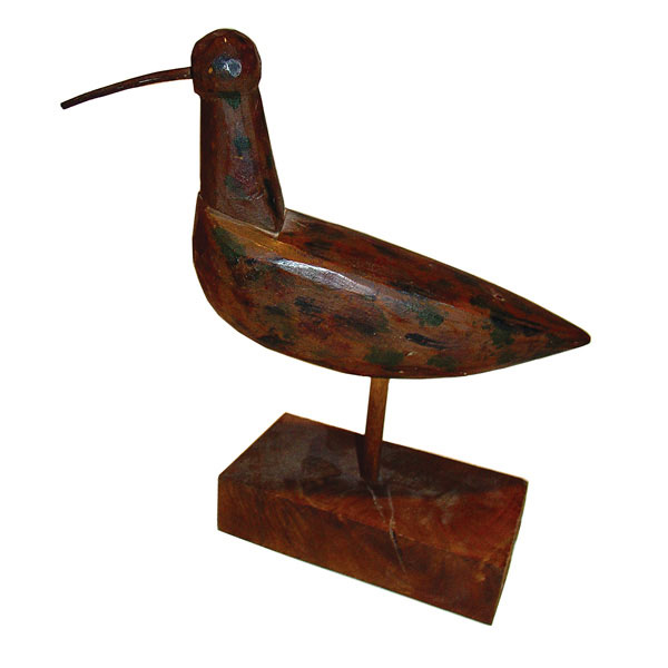 Appraisal: Important Americana curlew hand-carved and signed RL mounted on a