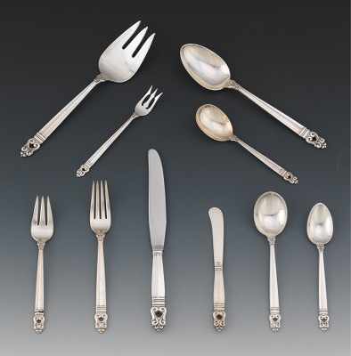 Appraisal: Sterling Silver Flatware Royal Danish by International Silver Including twelve