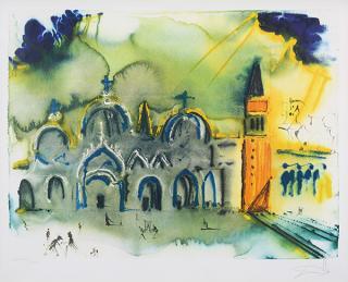 Appraisal: Print Salvador Dali Homage to Venice Basilica San Marco and