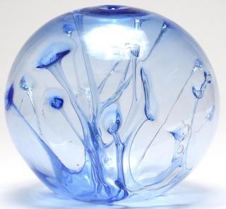 Appraisal: Peter Bramhall Art Glass Sphere Ocean Storm The hand-blown witch