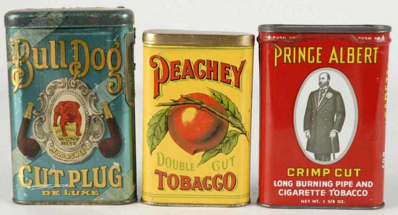 Appraisal: Lot of Pocket Tobacco Tins Description Includes Bull Dog Peachy