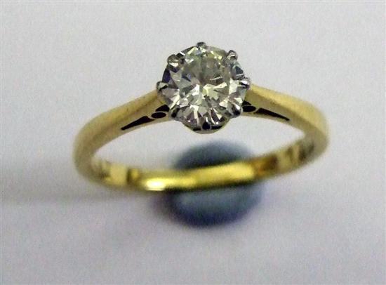 Appraisal: ct gold diamond solitaire ring