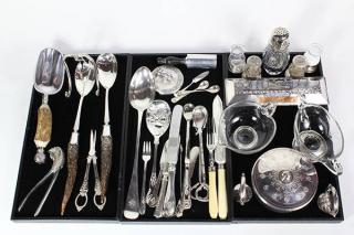 Appraisal: lot of Silver plate group including stuffing basting spoon figural