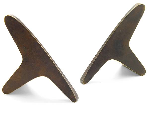 Appraisal: A pair of Carl Aub ck bronze Anvil bookends s