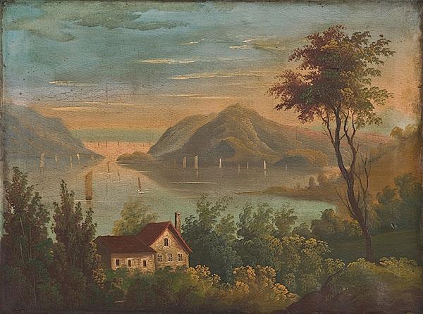 Appraisal: HUDSON RIVER SCHOOL VIEW OF THE HUDSON HIGHLANDS American ca