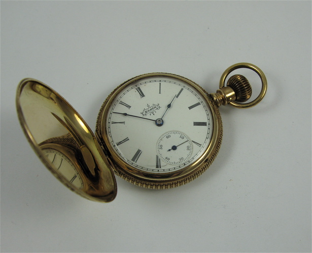 Appraisal: FOURTEEN KARAT GOLD HUNTER CASE POCKET WATCH Elgin National Watch