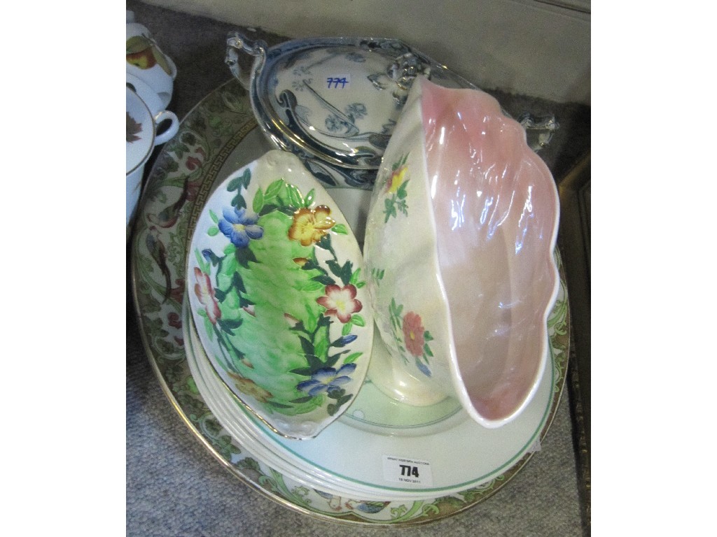 Appraisal: Large oval platter plates of golfing interest etc