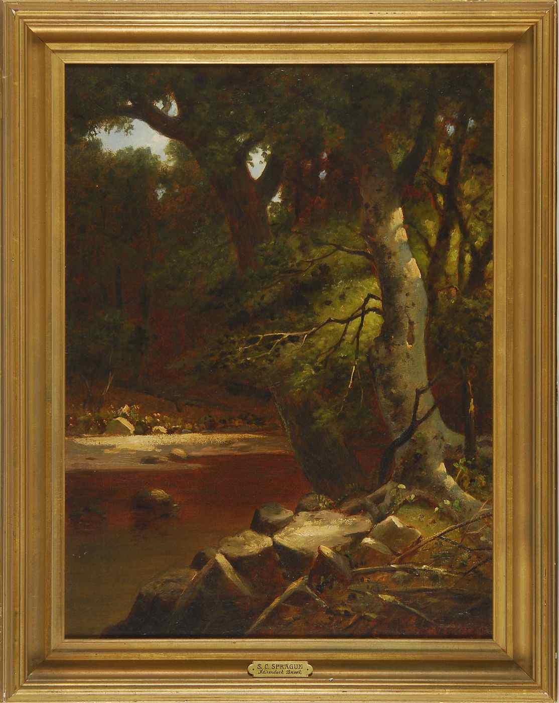 Appraisal: FRAMED PAINTINGLate th Early th CenturyTitled on frame plaque Adirondack