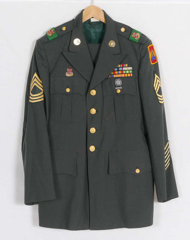 Appraisal: US ARMY MASTER SERGEANT UNIFORM With all original rank decorations