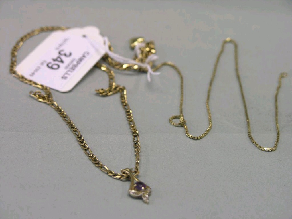 Appraisal: A ct gold chain with pendant grams including pendant together