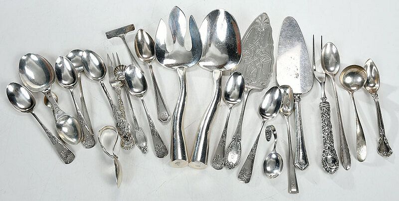 Appraisal: Large Group of Miscellaneous Silver Flatware including pieces sterling food