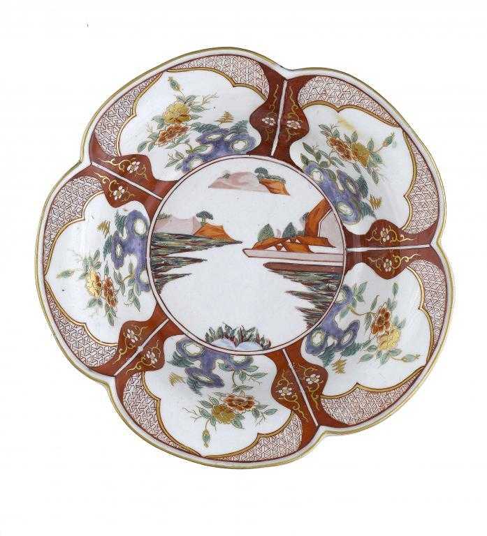 Appraisal: A DERBY BOWL of five petal-lobed design with everted rim