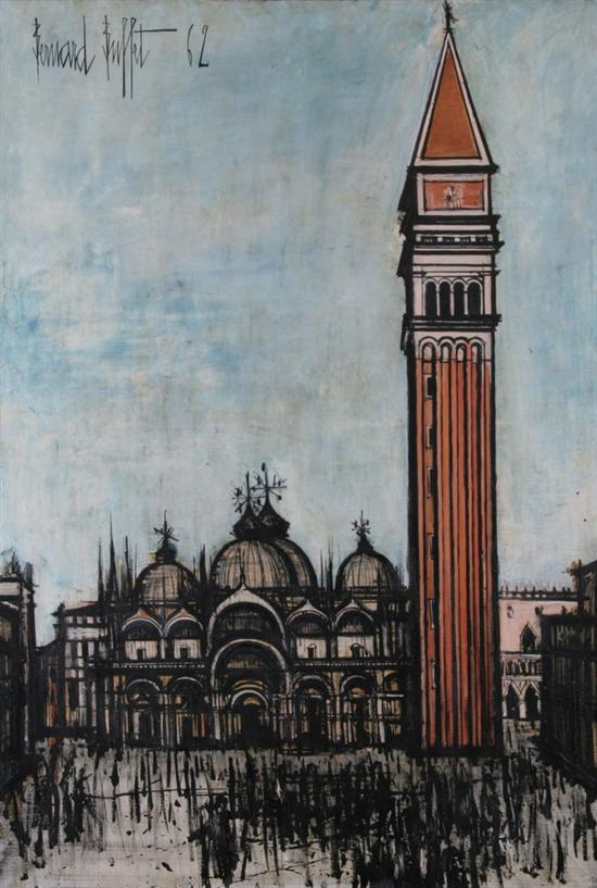 Appraisal: BERNARD BUFFET French - VENISE LE CAMPANILE signed and dated