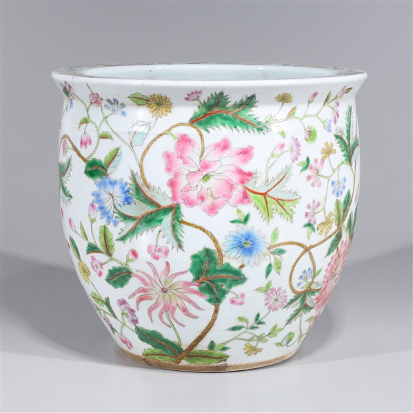 Appraisal: Chinese famille rose enameled porcelain vase with allover floral designs