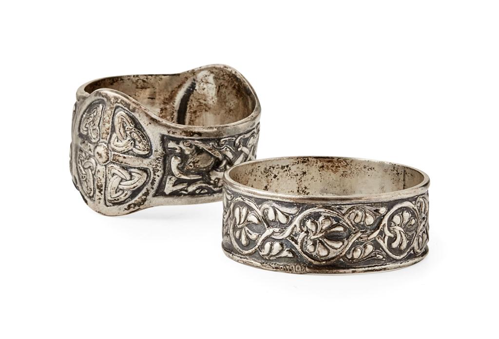 Appraisal: ALEXANDER RITCHIE - TWO SCOTTISH PROVINCIAL SILVER NAPKIN RINGS S