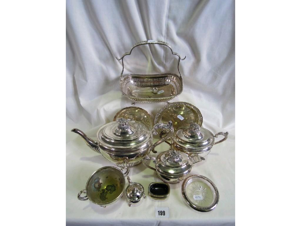 Appraisal: A collection of plated wares including a three piece Walker