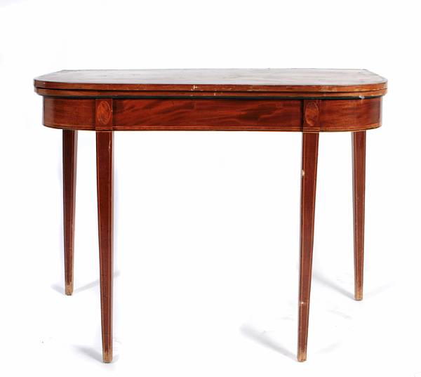 Appraisal: A George III mahogany card table height overall width in