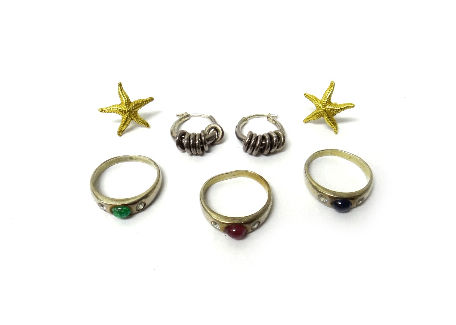 Appraisal: A pair of gold earstuds each designed as a starfish