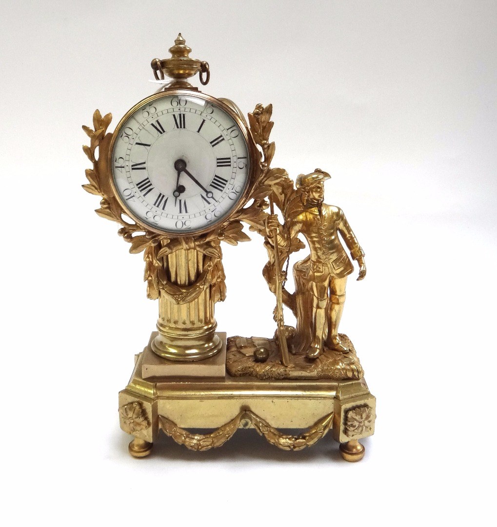 Appraisal: A Louis XVI style ormolu timepiece late th early th