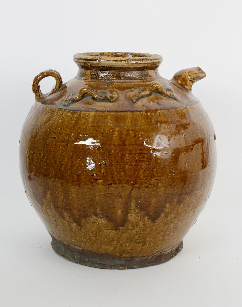 Appraisal: Brown Glazed Wine Jug th Century Brown Glazed Wine Jug