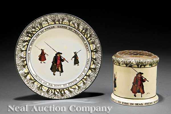 Appraisal: Two Royal Doulton Pottery Gallant Fishers Objects each backstamped comprising