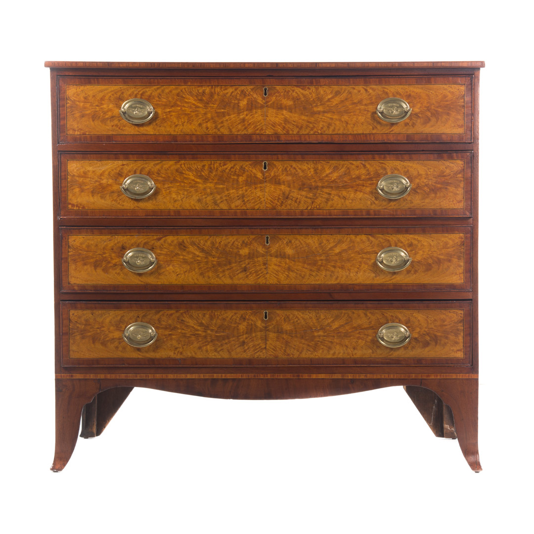 Appraisal: Federal mahogany chest of drawers Portsmouth New Hampshire circa flat