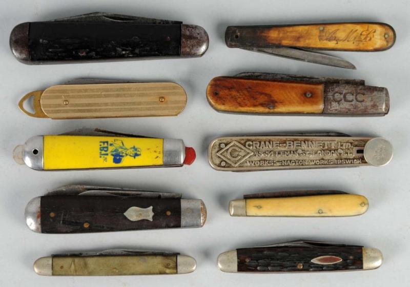 Appraisal: Lot of Various Pocket Knives Description London England Includes Chefield-made