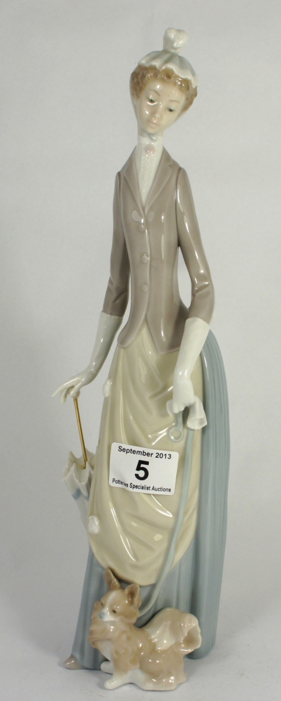 Appraisal: Lladro Figure of a Lady with Puppy and Umbrella