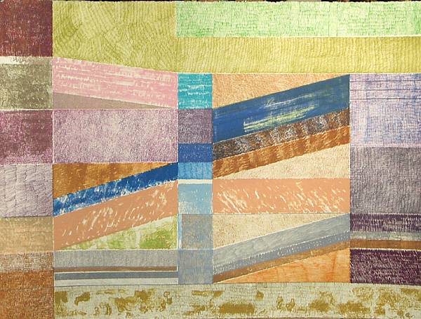 Appraisal: Joyce Kozloff American born Isleta Color lithograph printed on Arches