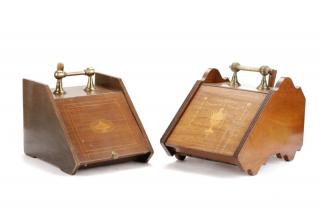 Appraisal: Two Georgian Style Mahogany Coal Bins English th century A