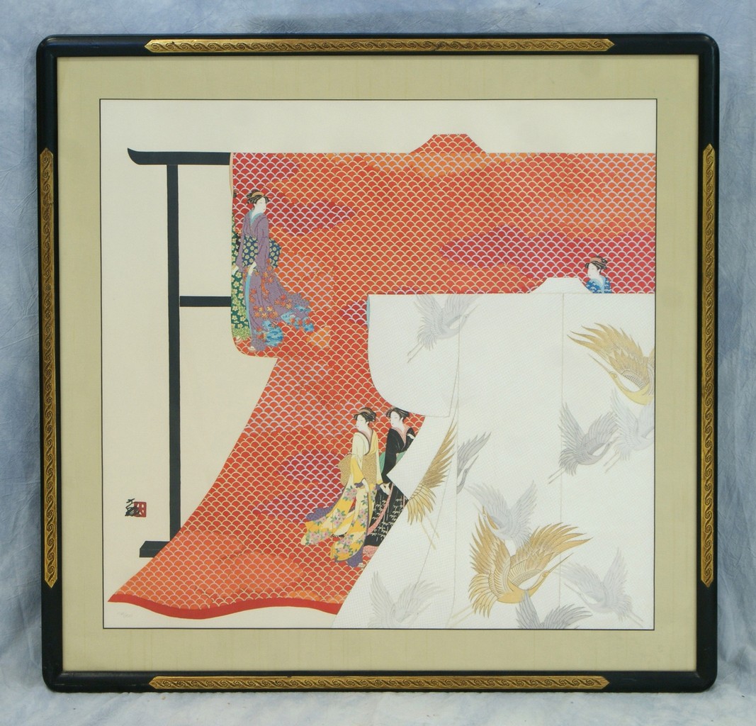 Appraisal: Hisashi Otsuka Japanese th c signed LE serigraph Kimono with