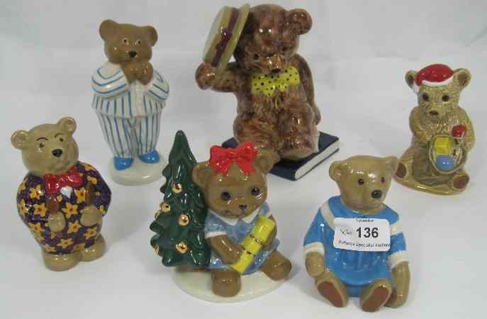 Appraisal: Wade Figure Christmas Teddy and Christmas Teddy plus other assorted