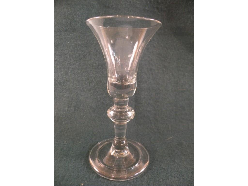 Appraisal: An thC wine glass with a tapering bowl a knopped