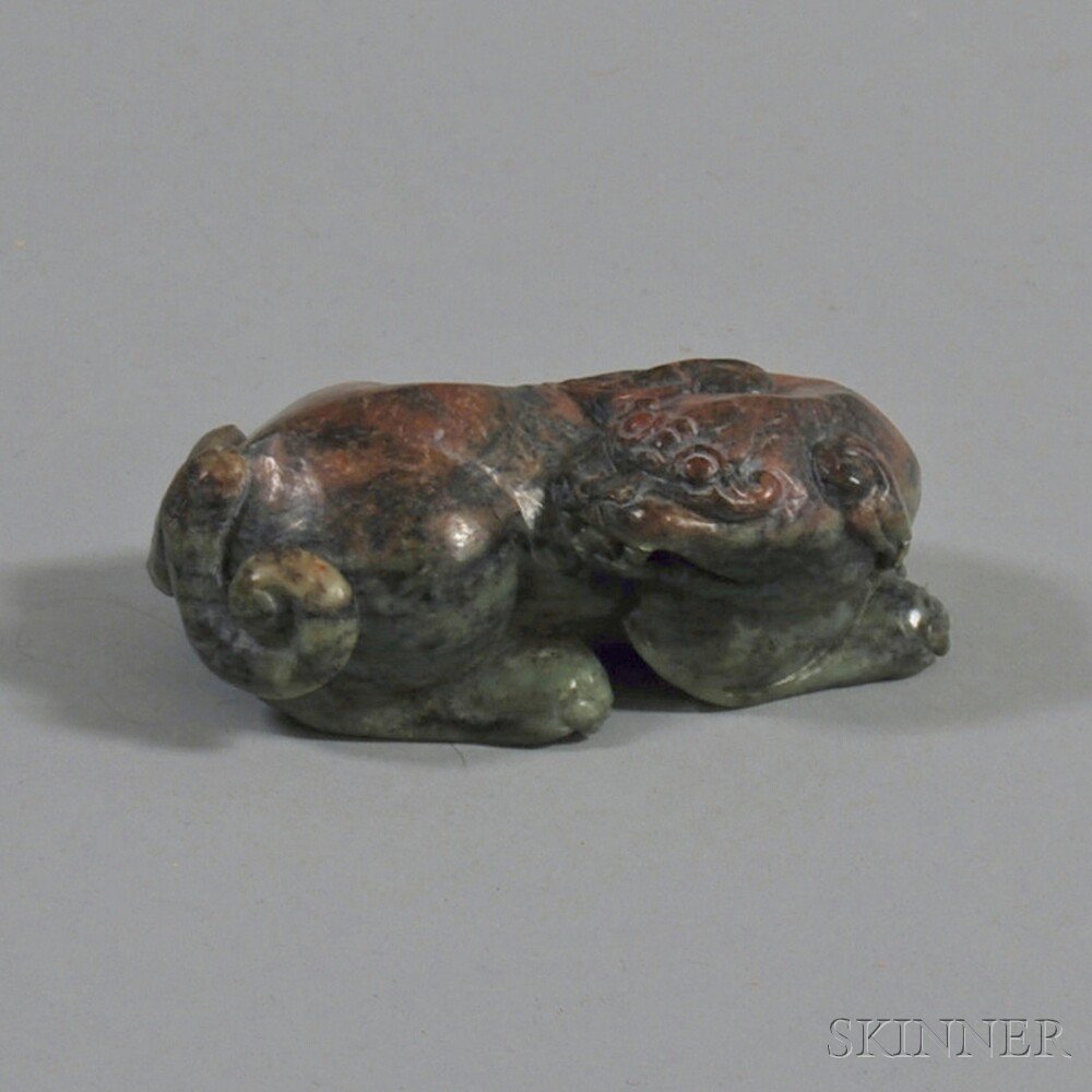 Appraisal: Chinese Carved Jade Foo Lion depicting a lion crouched down