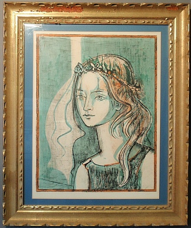 Appraisal: - Francoise Gilot lithograph titled Paloma Picasso daughter of Picasso