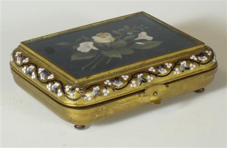 Appraisal: A th century Continental gilt metal champleve enamel and pietra