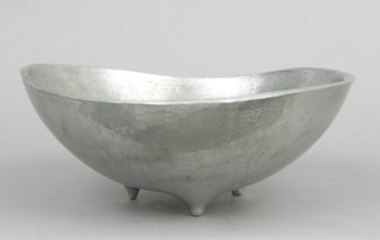 Appraisal: A Hand Carved Aluminum Bowl by Fox dated An organic