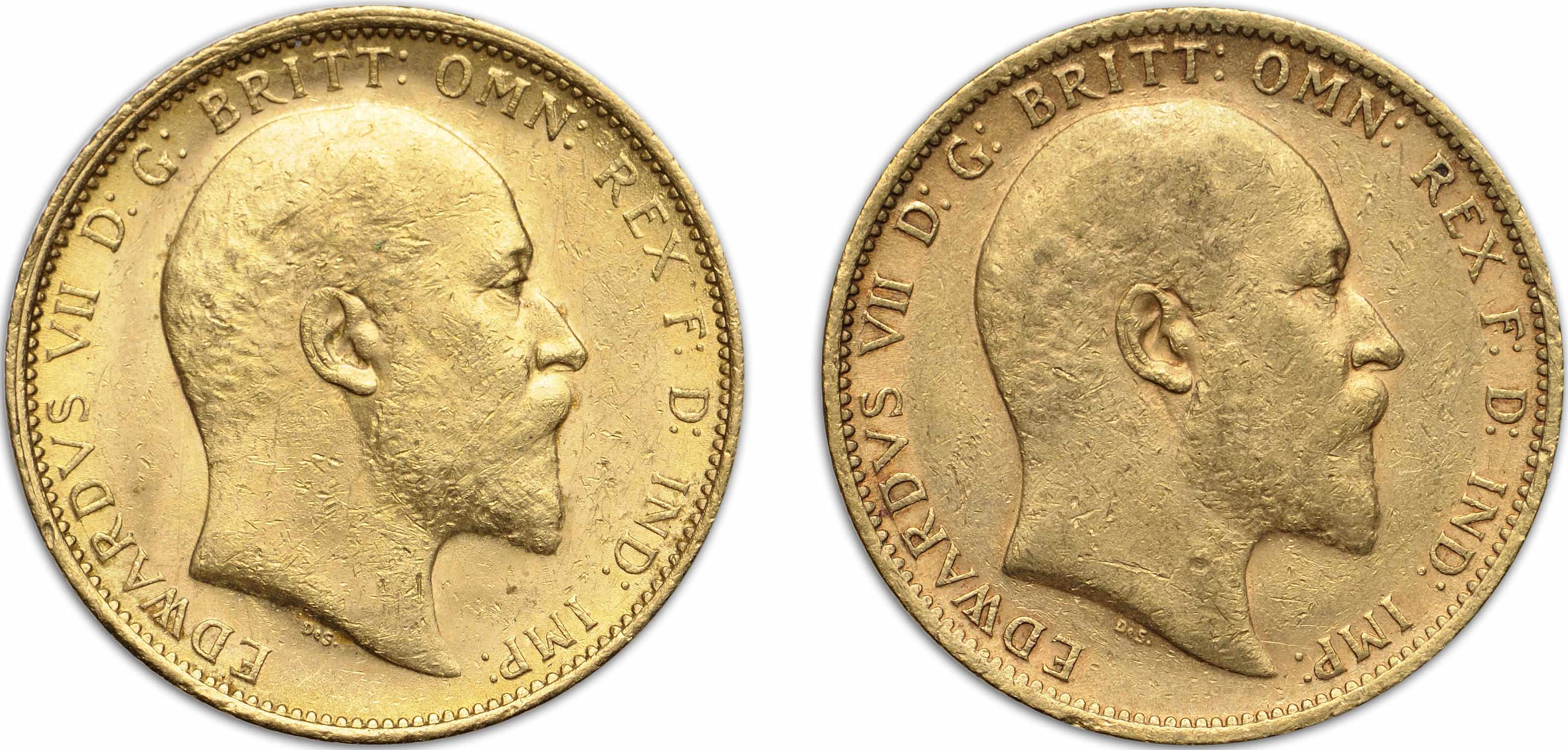 Appraisal: Australia Edward VII Sovereigns -S KM- Both appear nominally circulated