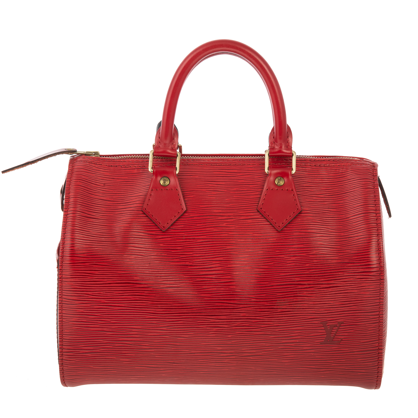 Appraisal: A LOUIS VUITTON EPI SPEEDY A red Epi leather Louis