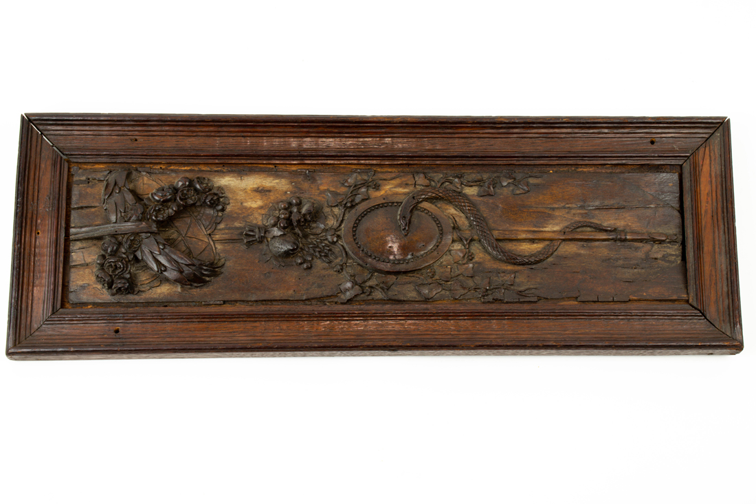 Appraisal: A CONTINENTAL NEOCLASSICAL CARVED WOOD RELIEF PANEL A Continental Neoclassical