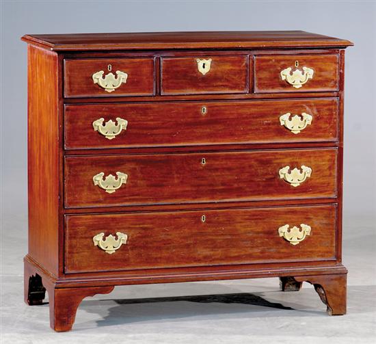 Appraisal: Georgian style mahogany chest of drawers mid th century rectangular