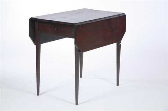 Appraisal: HEPPLEWHITE PEMBROKE TABLE American early th century cherry Tapered legs