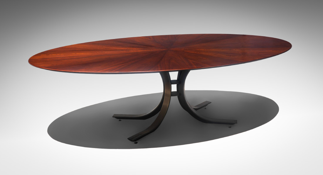 Appraisal: OSVALDO BORSANI FOR STOW DAVIS DINING TABLE Stainless steel sculptural