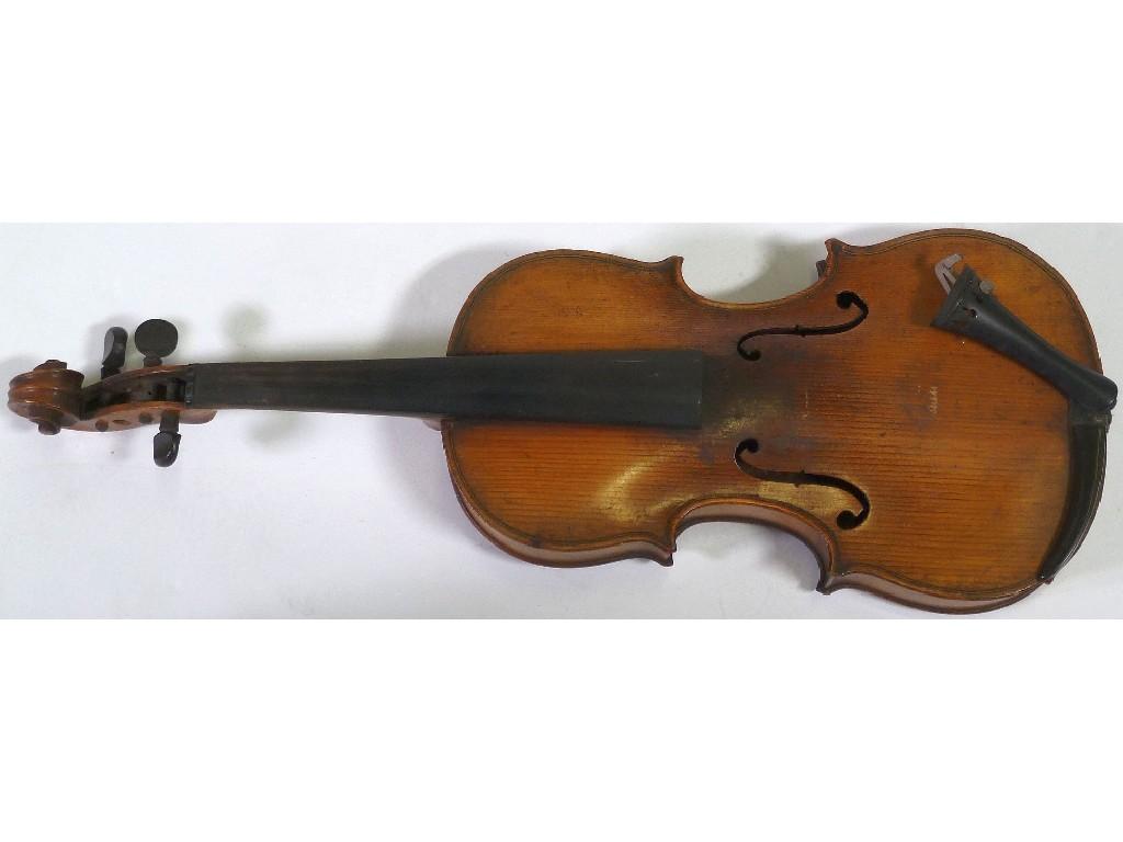 Appraisal: TWENTIETH CENTURY EXCELSIOR HALF SIZE VIOLIN with one piece cm