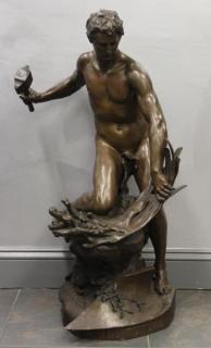 Appraisal: BELLOC Jean Baptiste Bronze Sculpture Je Changerai l' p e