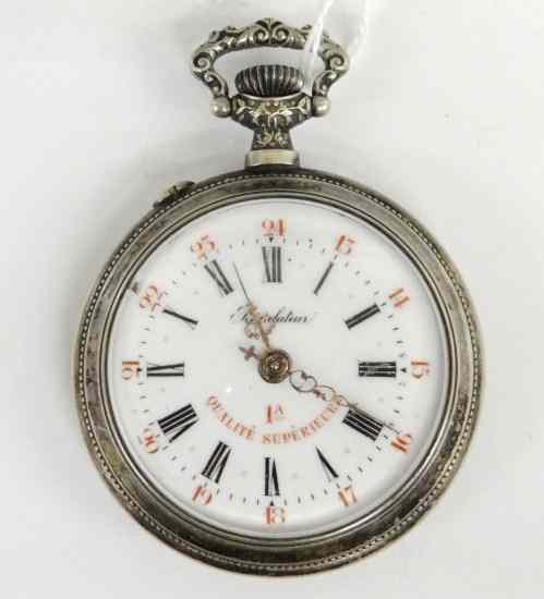 Appraisal: Early ''Revalateur Qualite Superierur A'' pocket watch with cyclists Good