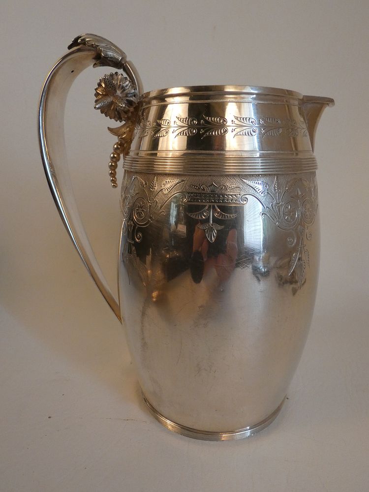 Appraisal: GORHAM STERLING AESTHETIC PITCHER Unusual circa sterling silver Aesthetic design