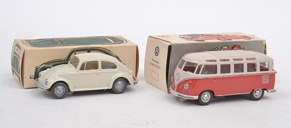 Appraisal: TWO WIKING PLASTIC VOLKSWAGENS GERMAN SCALE INCLUDING VOLKSWAGEN CREAM AND